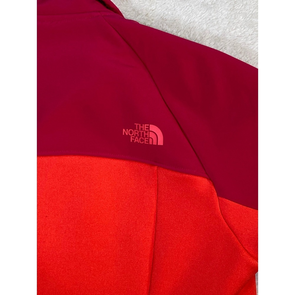 The North Face Womens Full Zip Fleece Jacket Orange Red Colorblock SZ Large - Picture 14 of 16
